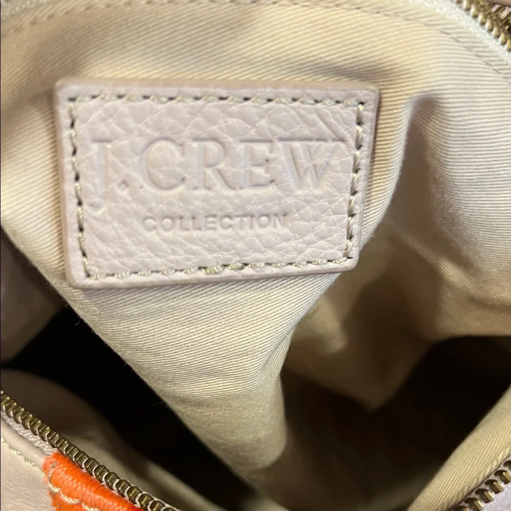 J Crew Leather Grey and Orange Women's Bag - Picture 4 of 12